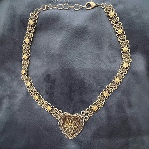 ÄlpenSchatz - Rustic Pewter Edelweiss Link Necklace